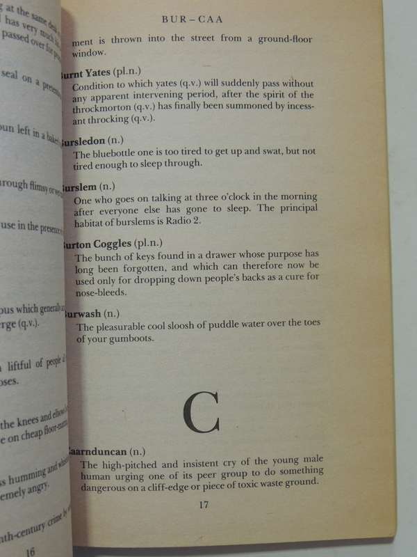 The Deaper Meaning of Liff - A Dictionary of things that there Aren't Any Words for Yet Douglas Adam