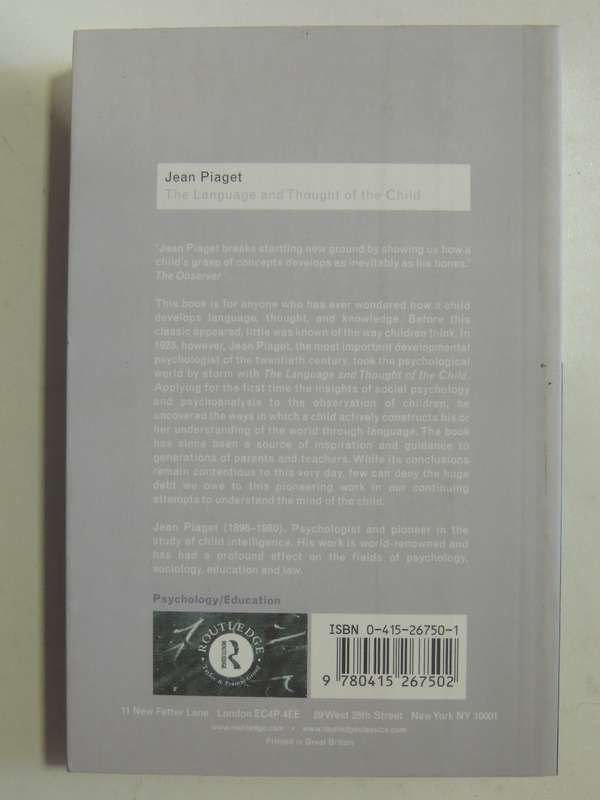 The Language and Thought of the Child - Jean Piaget    3rd Ed.