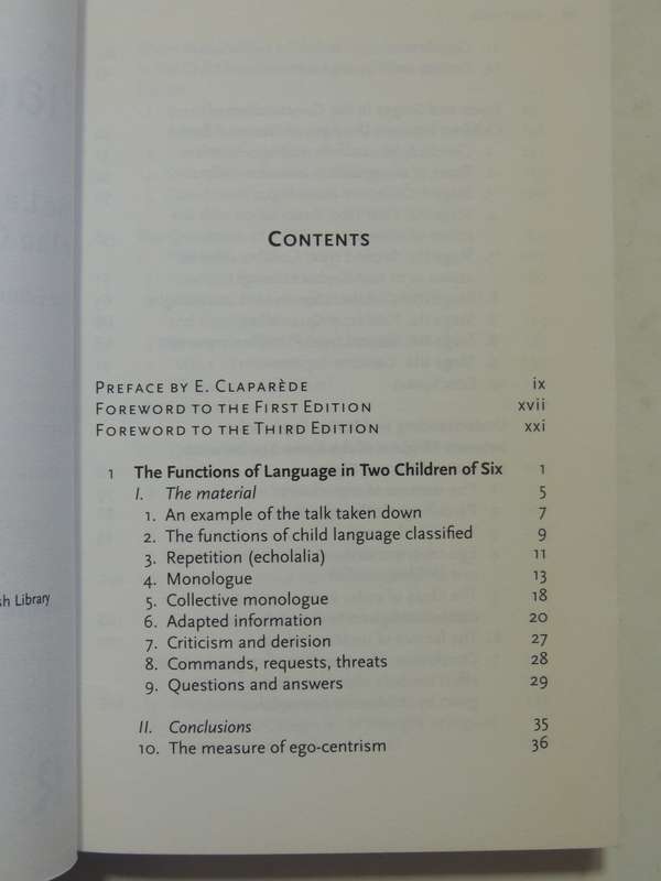 The Language and Thought of the Child - Jean Piaget    3rd Ed.