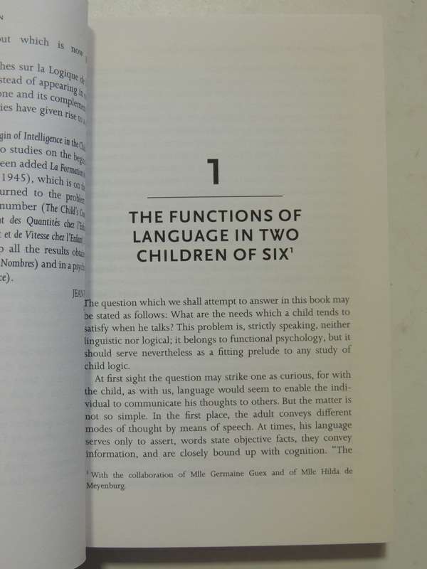 The Language and Thought of the Child - Jean Piaget    3rd Ed.