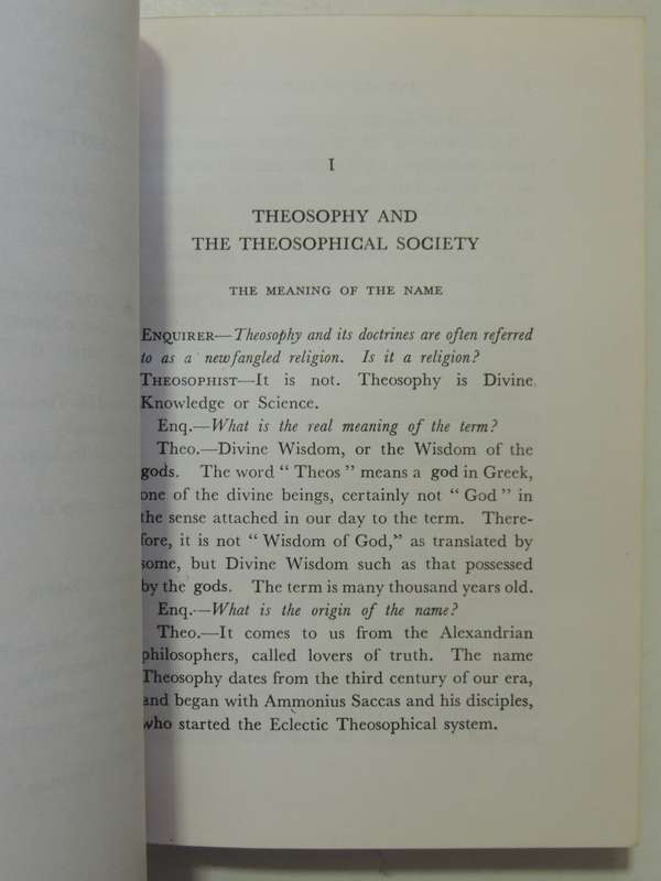 The Key to Theosophy -  H.P. Blavatsky, Clara M. Codd   Simplified Adyar Edition