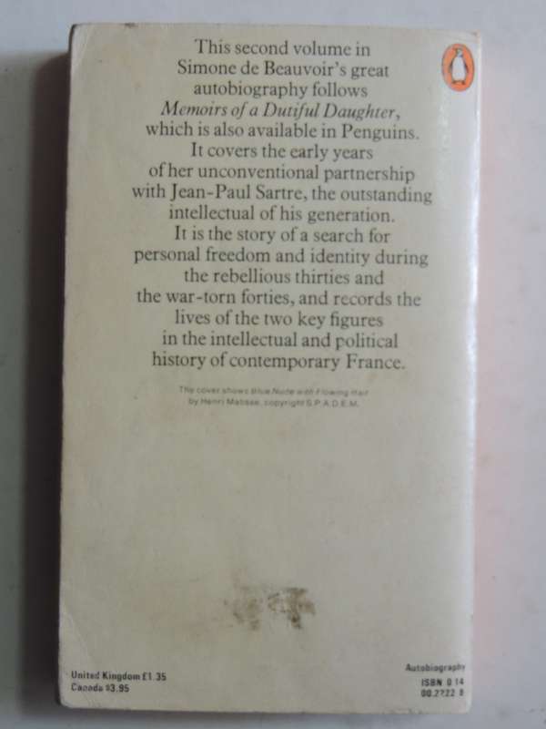 The Prime Of Life (Autobiography Vol 2)  - Simone De Beauvoir