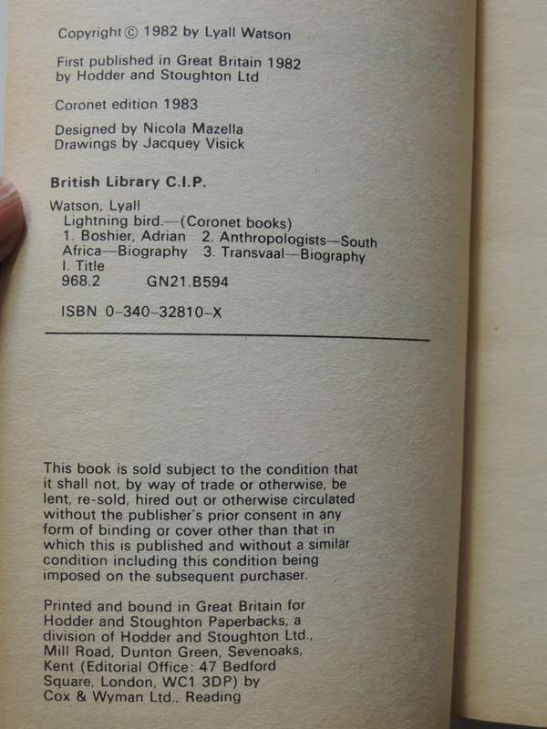The Lighting Bird - Lyall Watson