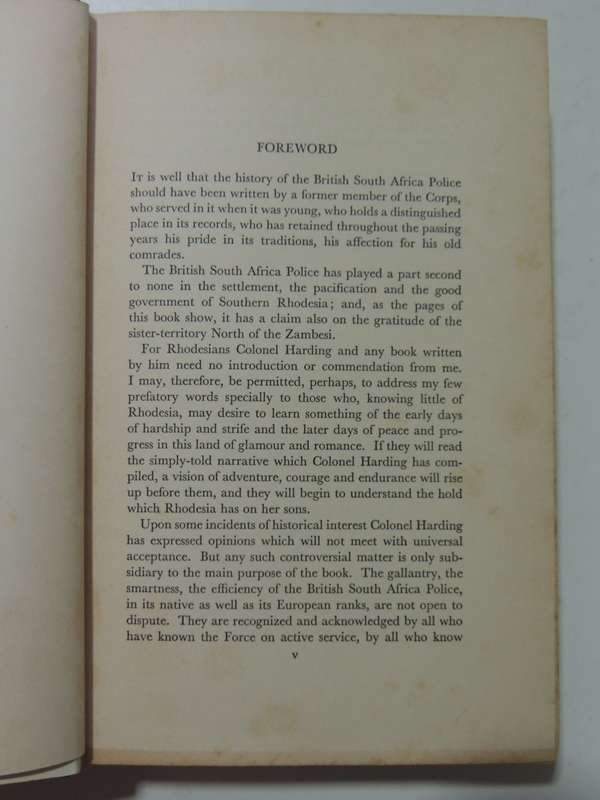 Frontier Patrols: A History Of The British South Police And Other Rhodesian Forces - Col Harding