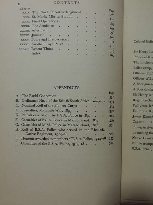 Frontier Patrols: A History Of The British South Police And Other Rhodesian Forces - Col Harding