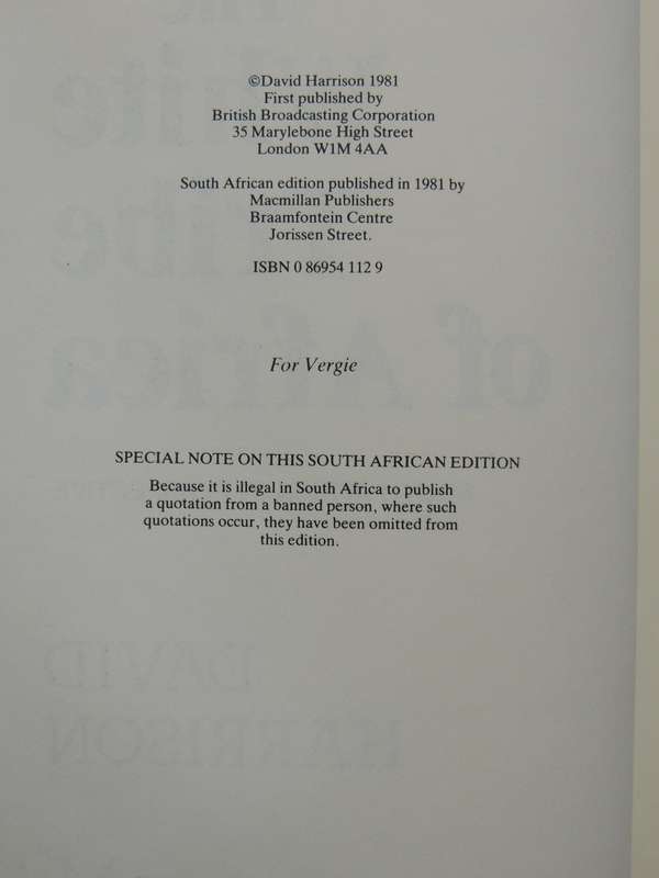 The White Tribe Of Africa: South Africa In Perspective  David Harrison  1st SA Edition  Unexpurgated