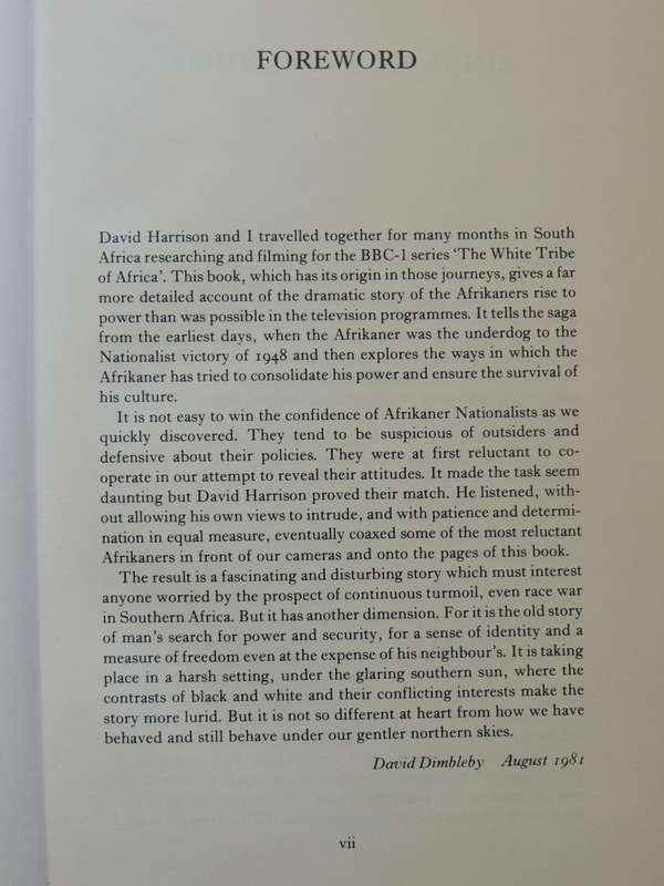 The White Tribe Of Africa: South Africa In Perspective  David Harrison  1st SA Edition  Unexpurgated