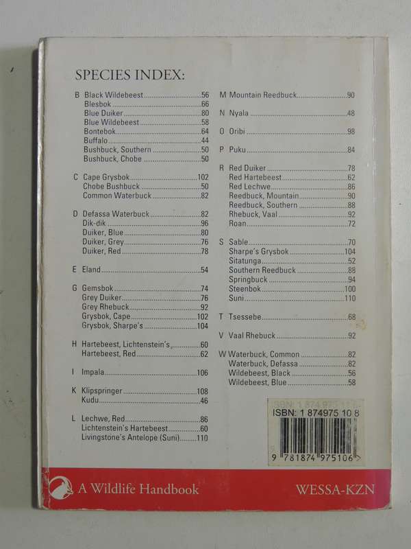 A Field Guide To The Antelopes Of Southern Africa - Dr. "Nolly" Zaloumis & Robert Cross