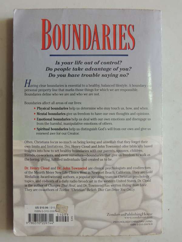 Boundaries, When to Say YES, When to Say NO, To Take Control of Your LifeHenry Cloud, John Townsend