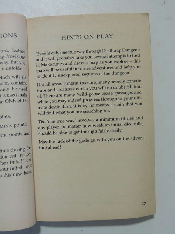 Deathtrap Dungeon: Fighting Fantasy Vol 3 - Ian Livingstone   AS IS