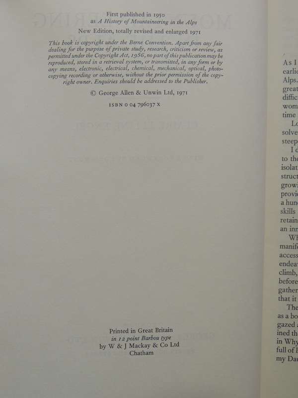 Mountaineering In The Alps: An Historical Survey- Claire Eliane Engel