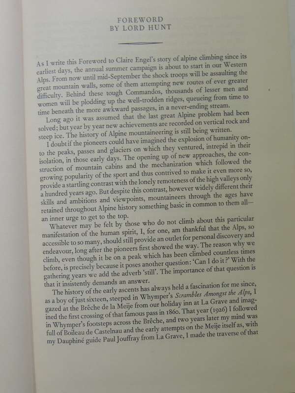 Mountaineering In The Alps: An Historical Survey- Claire Eliane Engel