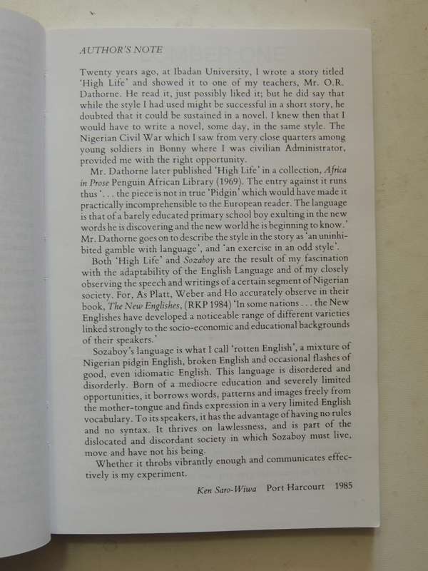 Longman African Writers: Sozaboy - Ken Saro-Wiwa