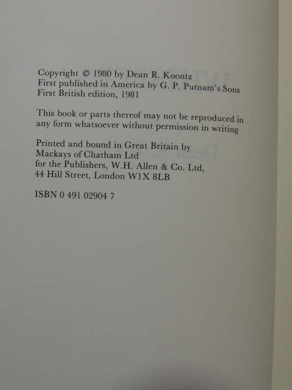 Whispers  - Dean R. Koontz      First British Edition 1981