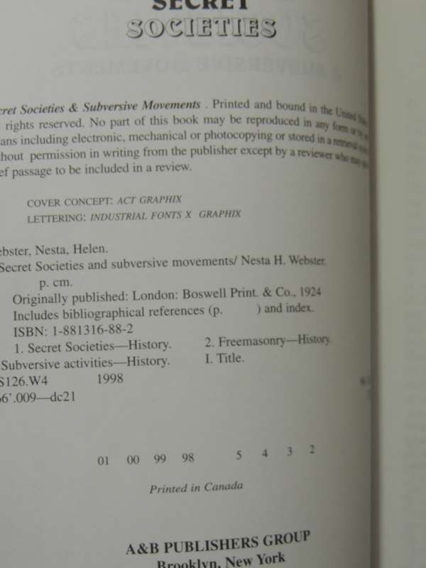 Secret Societies A Subversive Movements - Nesta H. Webster