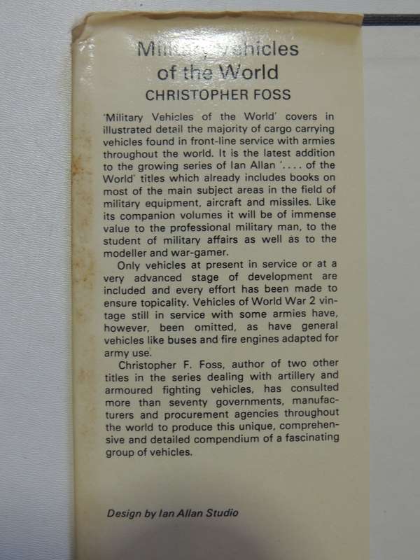 Military Vehicles Of The World - Christopher F. Foss    1st Edition 1976