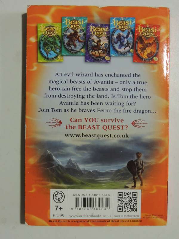 Beast Quest: Ferno - The Fire Dragon - Adam Blade   NO CARDS