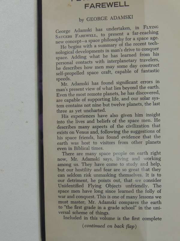 Flying Saucers Farewell - George Adamski  Scarce  1st Edition, 1961
