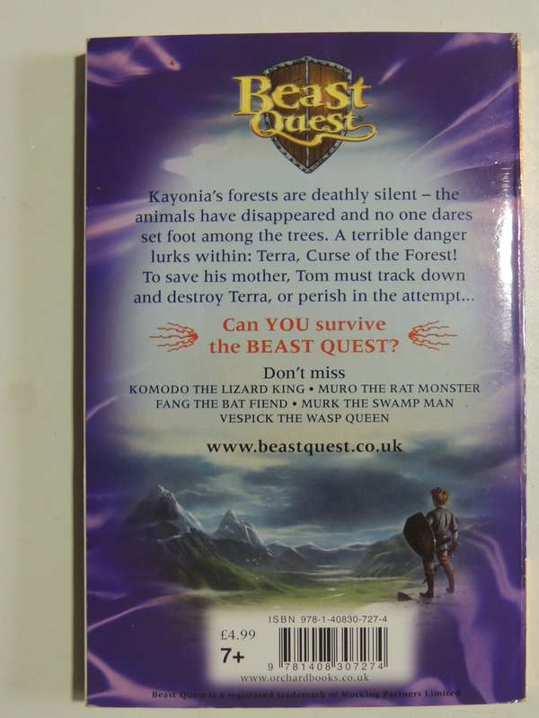 Beast Quest The World Of Chaos: Terra - Curse Of The Forest - Adam Blade   NO CARDS