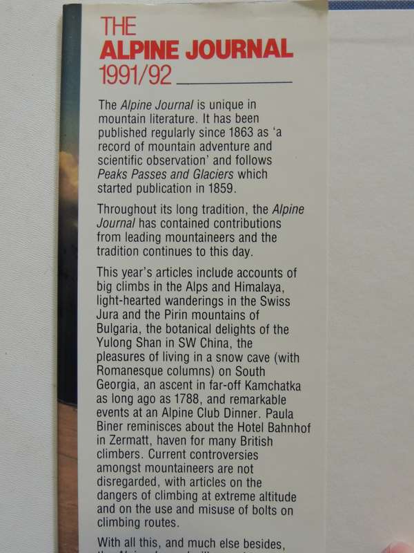 The Alpine Journal 1991/92