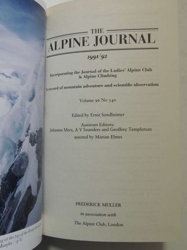 The Alpine Journal 1991/92