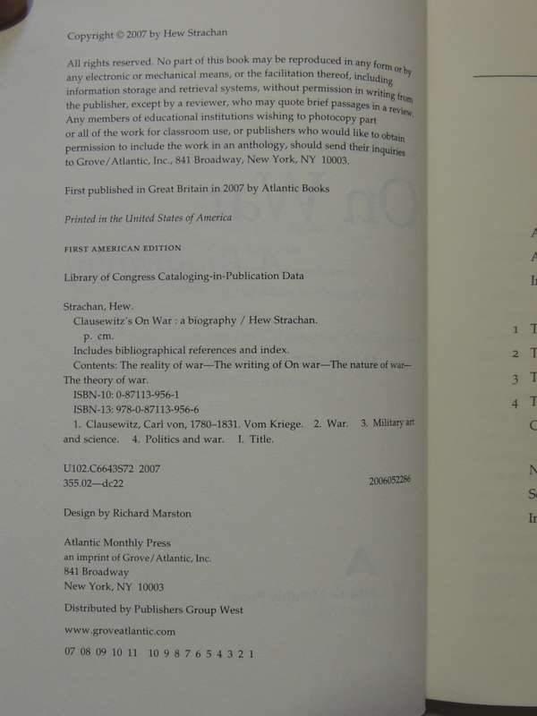 Carl Von Clausewit's On War: A Biography - Hew Strachan