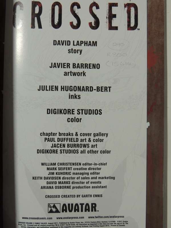 Crossed Vol 2: Family Values - David Lapham & Javier Barreno