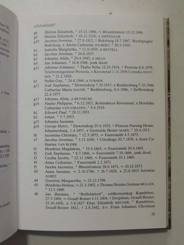 RABIE - RABE - Gelsagsregister van Elf Stamvaders - RG Grebe, WPJ Rabe, HR Rabe  1982  (AS IS)