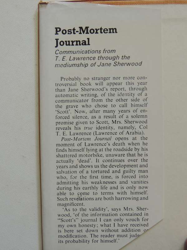 Post-Mortem Journal: Communications From TE Lawrence Through Mediumship Of Jane Sherwood