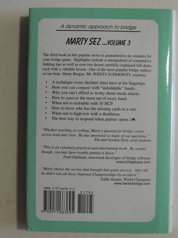 Marty Sez Volume 3  Practical Tips You Can Take to the Bank - Marty Bergen Inscribed
