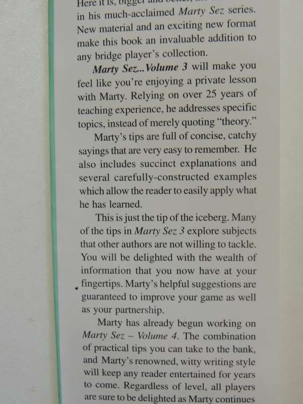 Marty Sez Volume 3  Practical Tips You Can Take to the Bank - Marty Bergen Inscribed