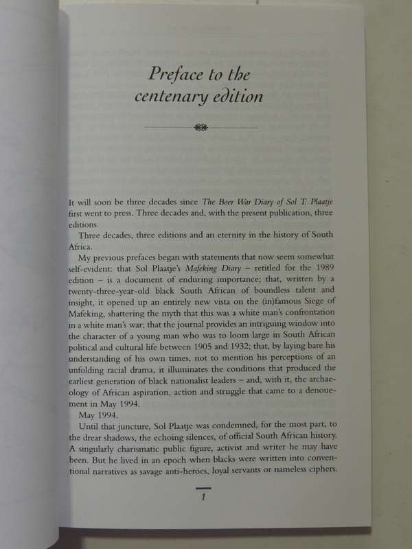The Mafeking Diary Of Sol T. Plaatje - ed John Comaroff & Brian Willan