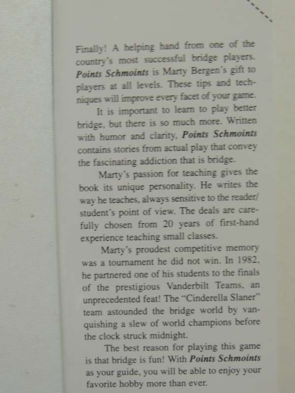 Points Schmoints! Bergen's Winning Bridge Secrets - Marty Bergen  SIGNED