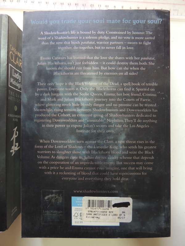 Shadowhunters Dark Artifices 3 Vol Set, Lady Midnight, Lord of Shadows,Queen of Air- Cassandra Clare