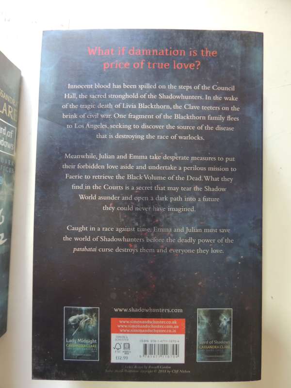 Shadowhunters Dark Artifices 3 Vol Set, Lady Midnight, Lord of Shadows,Queen of Air- Cassandra Clare