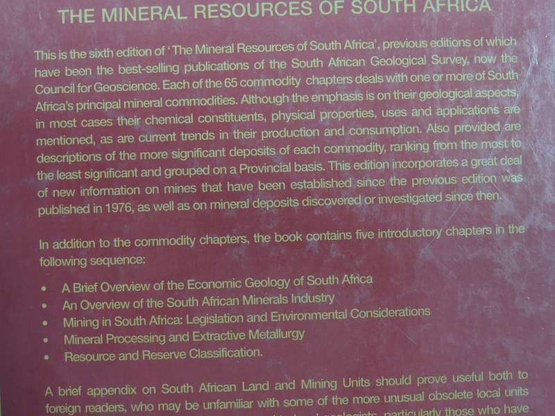 The Mineral Resources Of South Africa- ed. M.G.C. Wilson & C.R. Anhaeusser   6th Edition