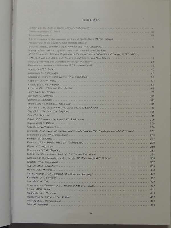 The Mineral Resources Of South Africa- ed. M.G.C. Wilson & C.R. Anhaeusser   6th Edition