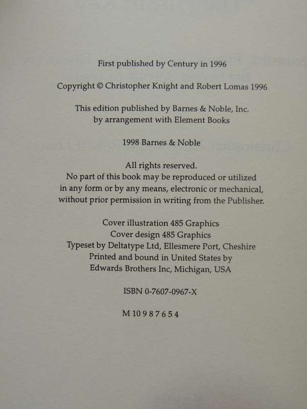 The Hiram Key: Pharaohs, Freemasons & Discovery Of Secret Scrolls Of JesusChristopher Knight, R L