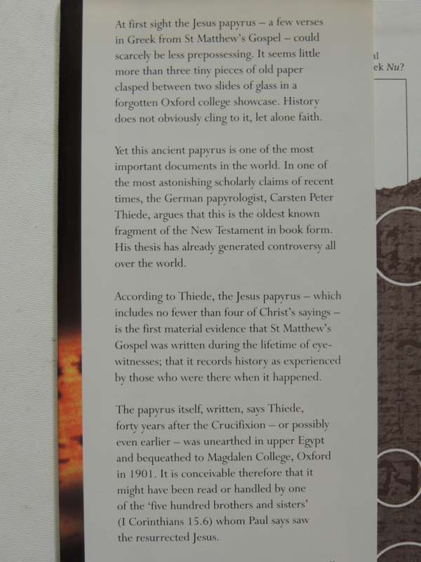 The Jesus Papyrus- Carsten Peter Thiede & Matthew D'Ancona