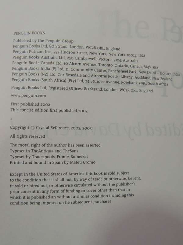 The Penguin Concise Encyclopedia - ed David Crystal