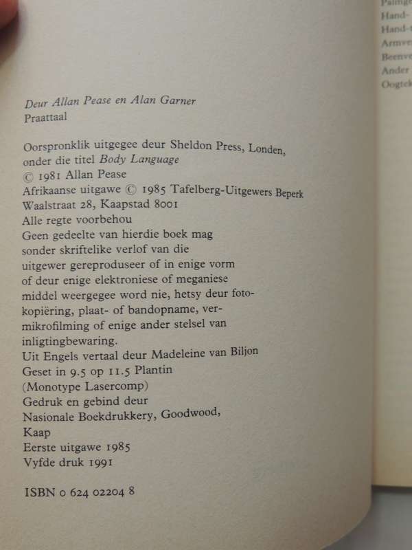 Lyftaal - Allan Pease   AFRIKAANS