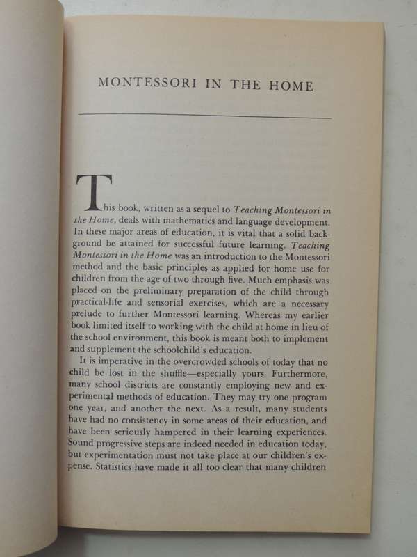 Teaching Montessori In The Home: The Pre-School Years  - Elizabeth G. Hainstock