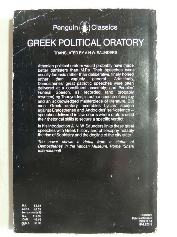 Greek Political Oratory - A.N.W. Saunders