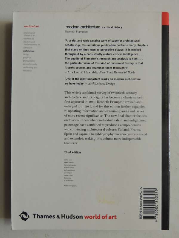 Modern Architecture: A Critical History - Kenneth Frampton