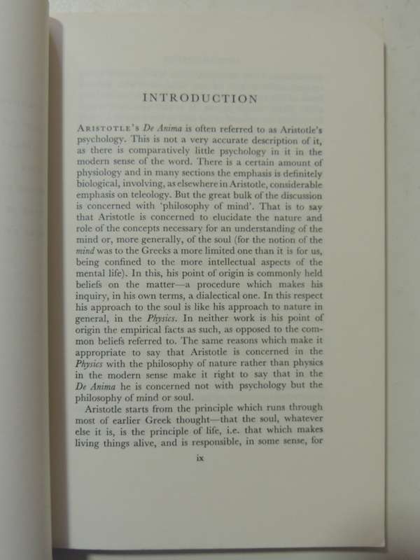 Aristotle's De Anima Books II & III - ed D.W. Hamlyn
