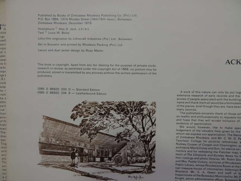 Bulawayo's Changing Skyline 1893 - 1980 - Alex D Jack, Louis W Bolze  1979