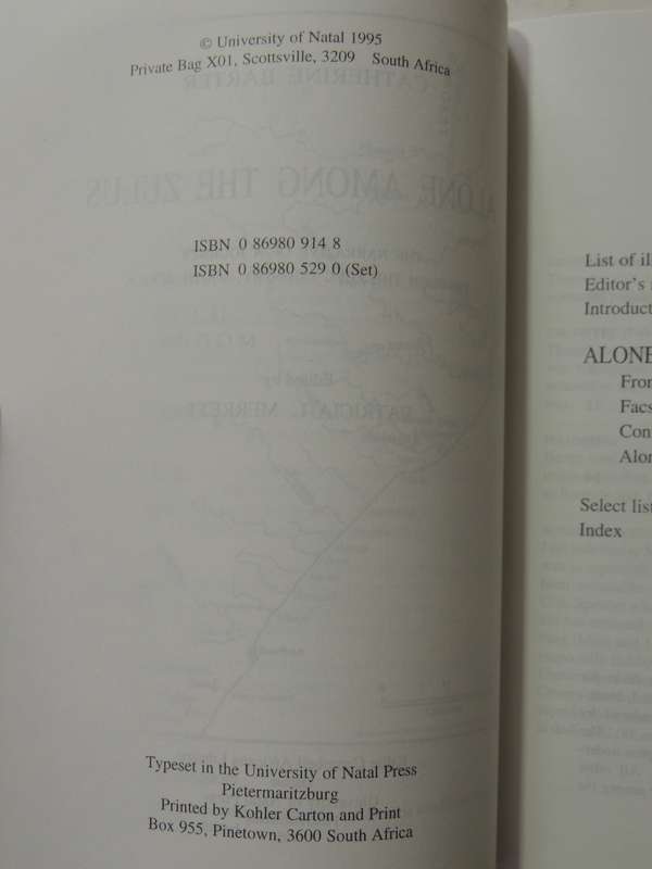 Alone Among The Zulus- Catherine Barter