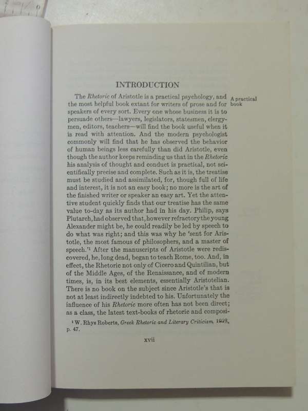 The Rhetoric Of Aristotle - Lane Cooper