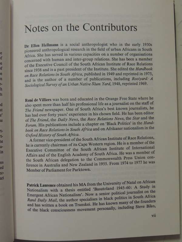 Conflict And Progress: Fifty Years Of Race Relations In South Africaed. Ellen Hellman & Henry Lever