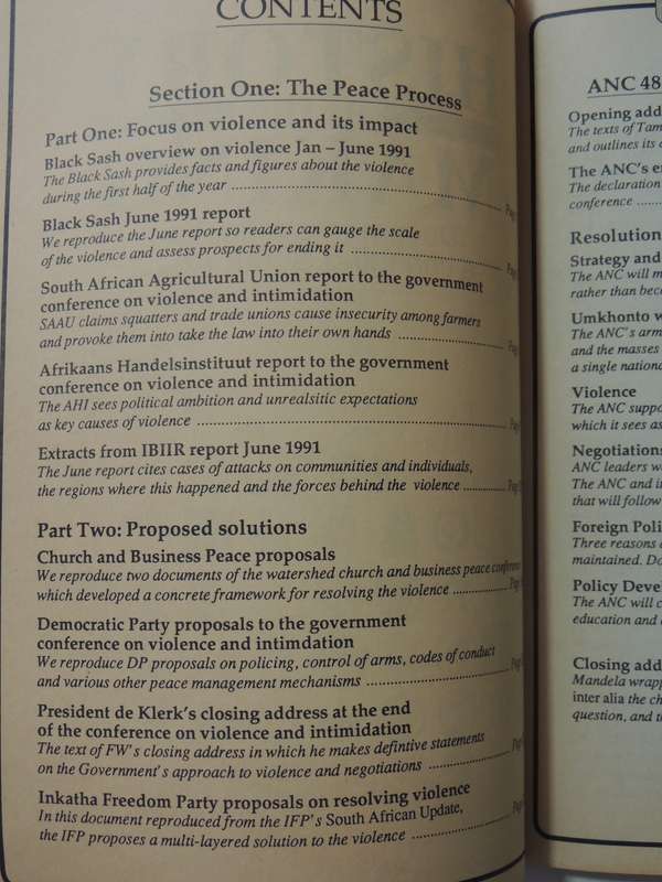 History In The Making: Documents Reflecting A Changing South Africa - July 1991 Vol 1 No 6